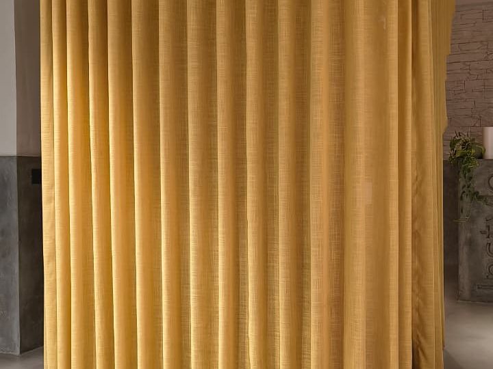 Modern golden pleated curtain
